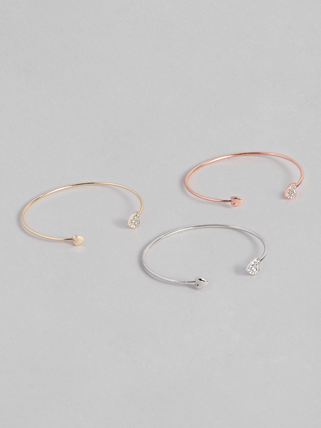 

justpeachy Set of 3 Cuff Bracelet, Gold