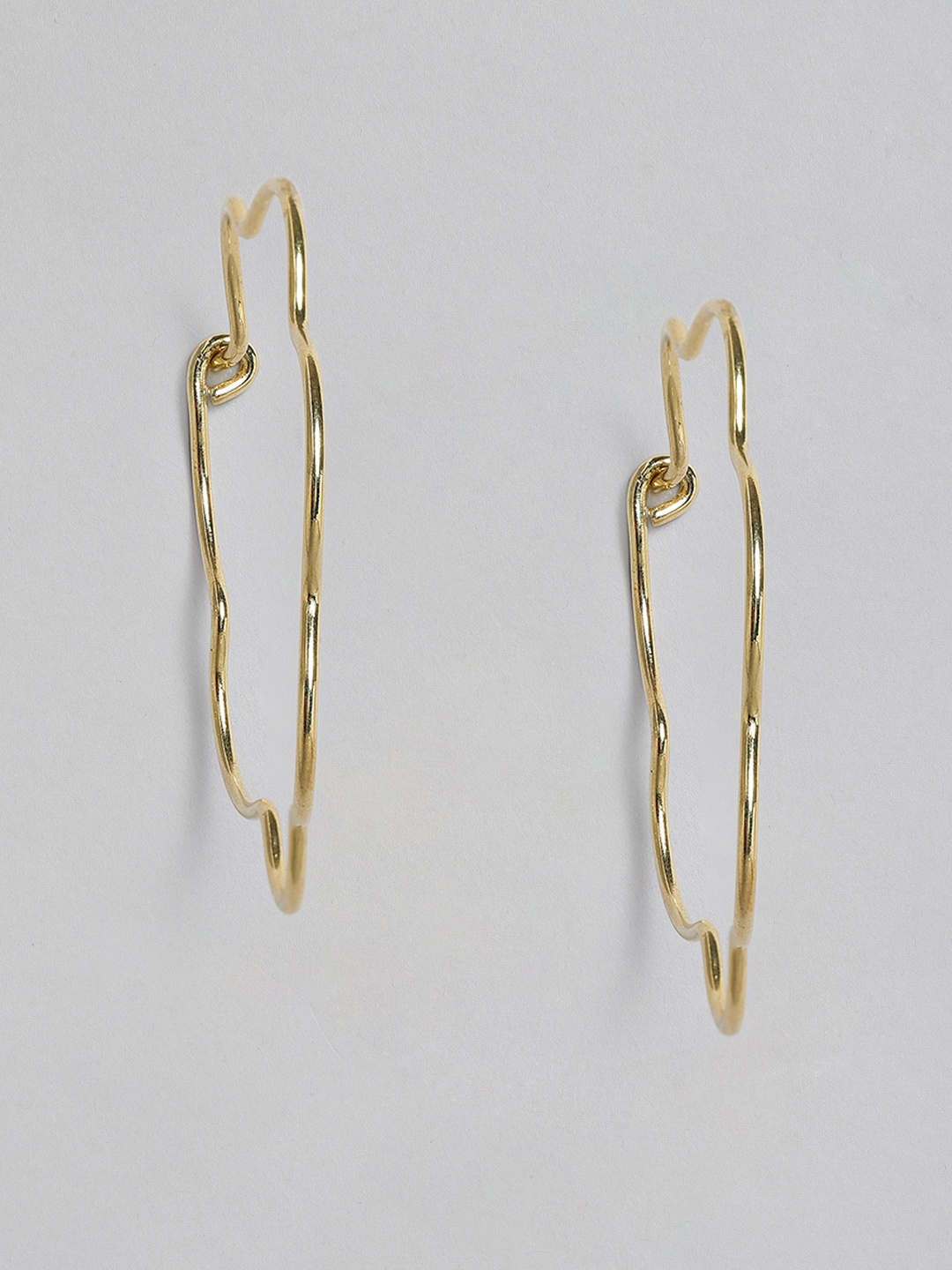 

justpeachy Gold-Plated Contemporary Hoop Earrings