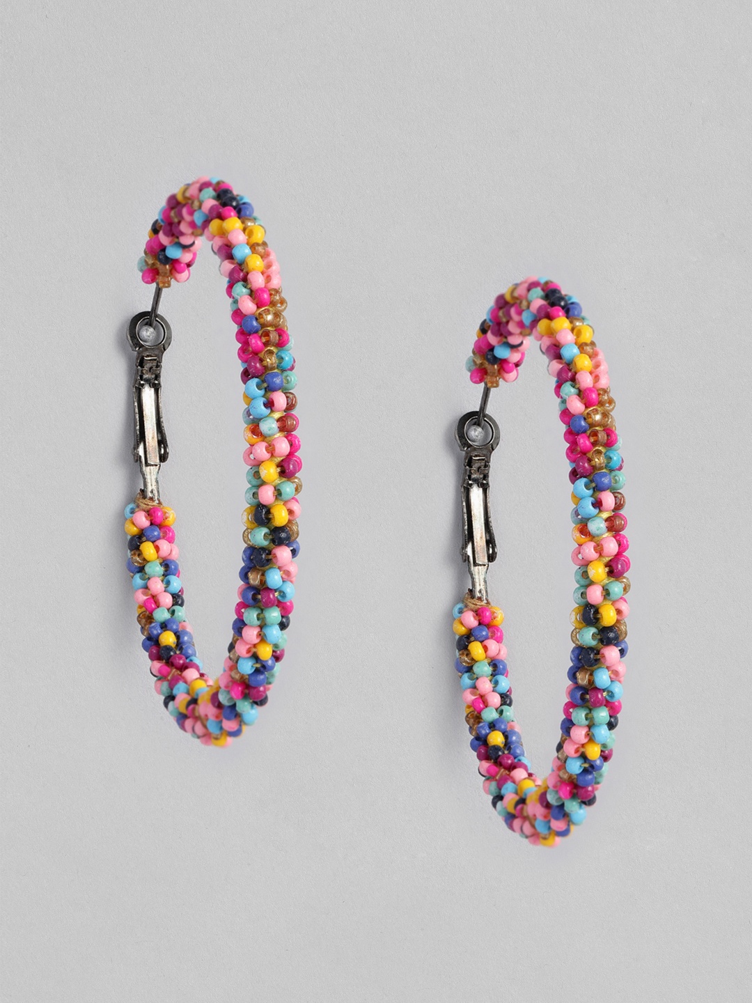

justpeachy Multicoloured Circular Hoop Earrings, Multi