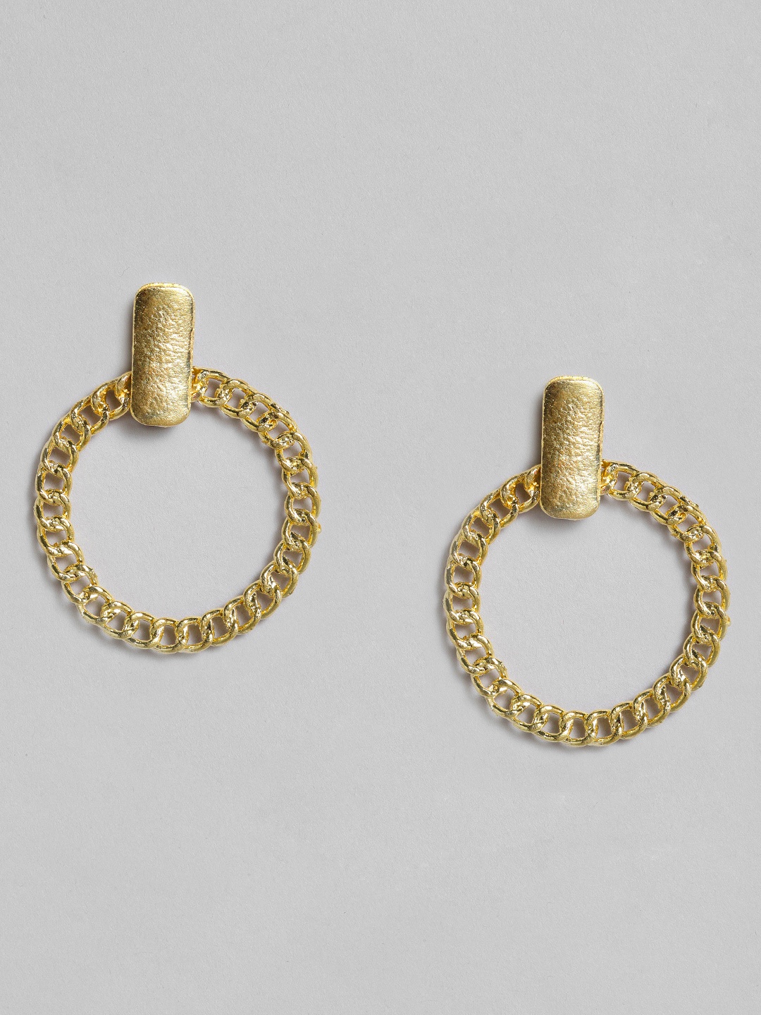 

justpeachy Gold-Plated Circular Drop Earrings