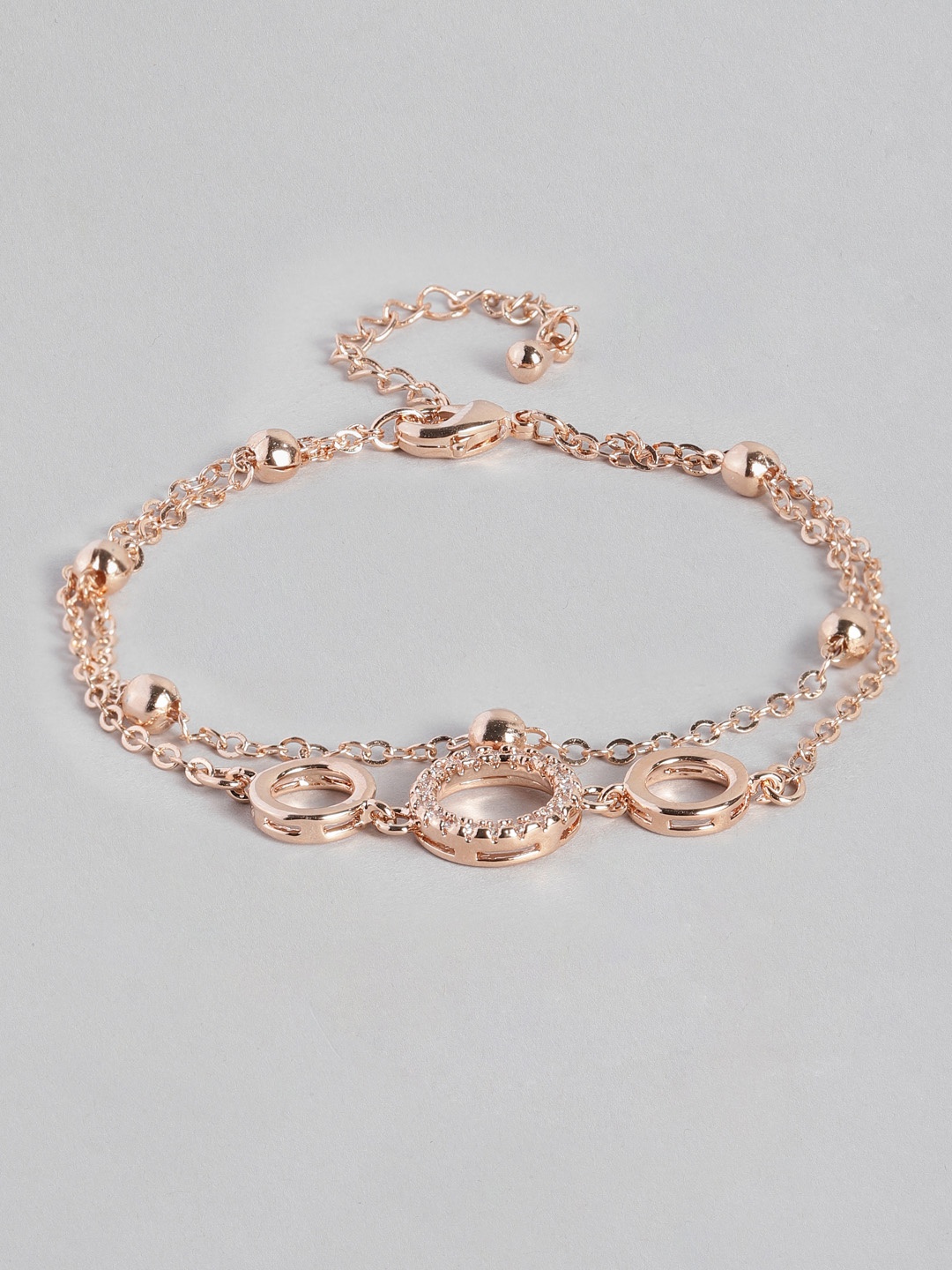 

justpeachy Women Rose Gold-Plated Wraparound Bracelet