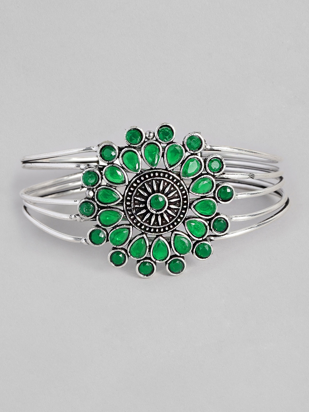 

justpeachy Women Silver-Plated Cuff Bracelet