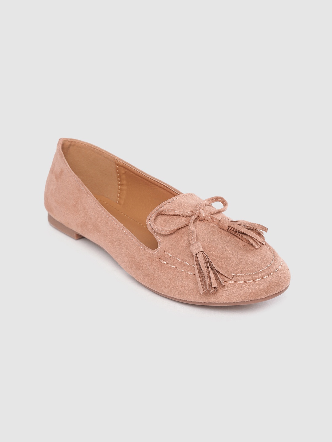 

Lavie Women Peach-Coloured Tasseled Loafers