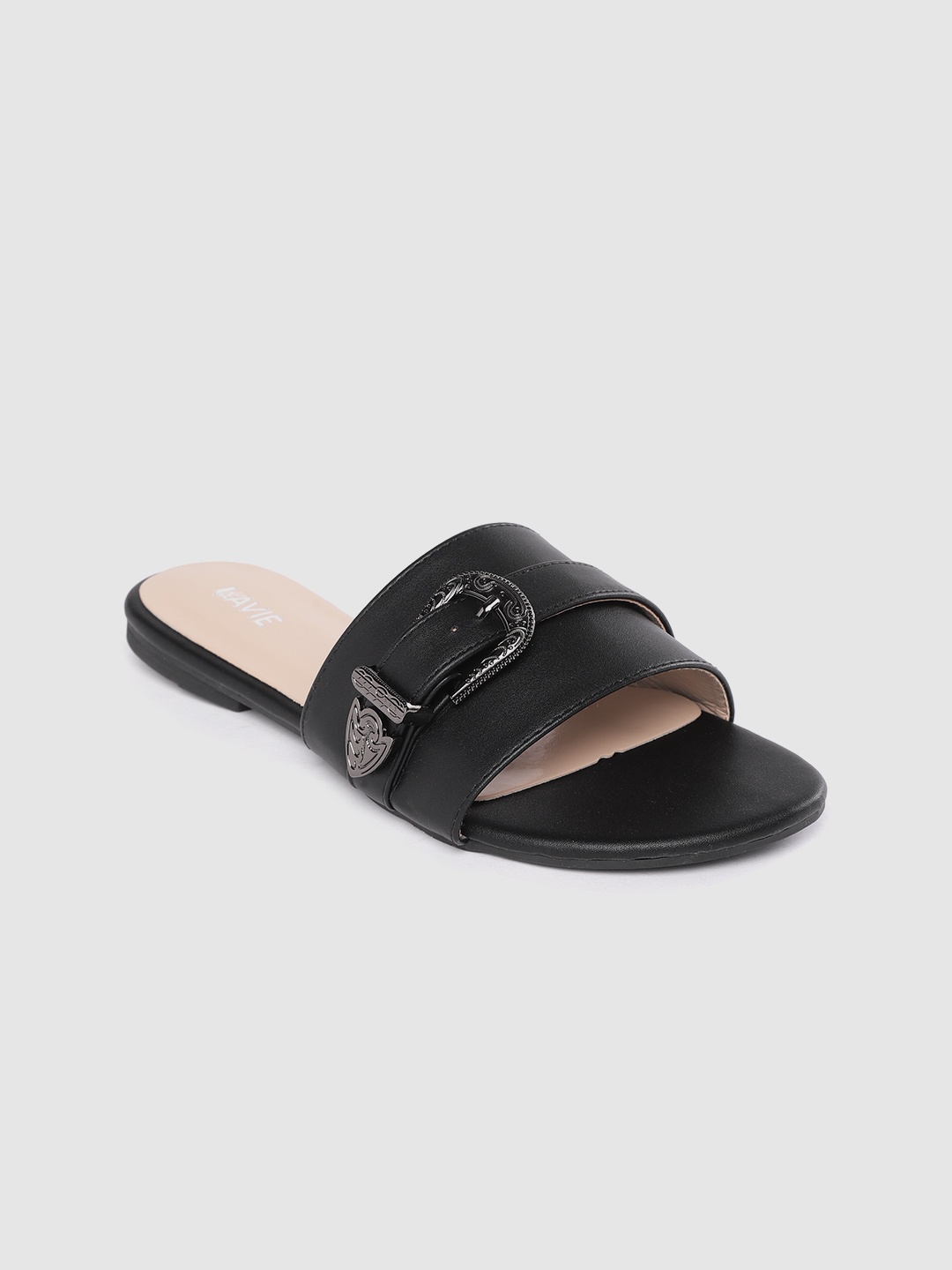 

Lavie Women Black Solid Open Toe Flats