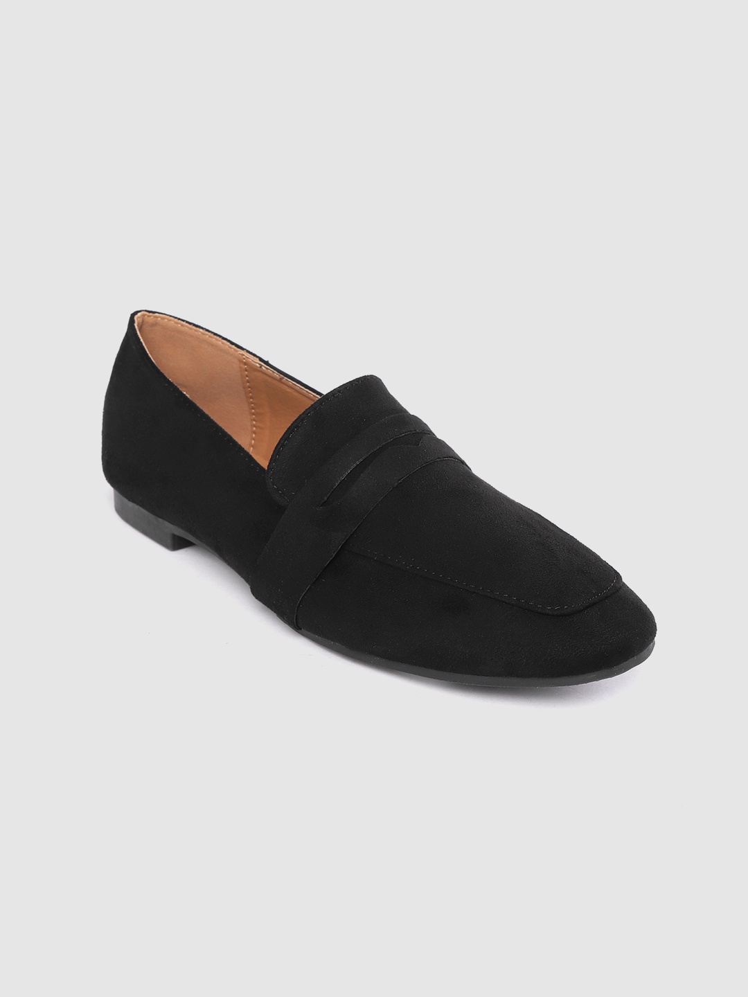 

Lavie Women Black Solid Penny Loafers