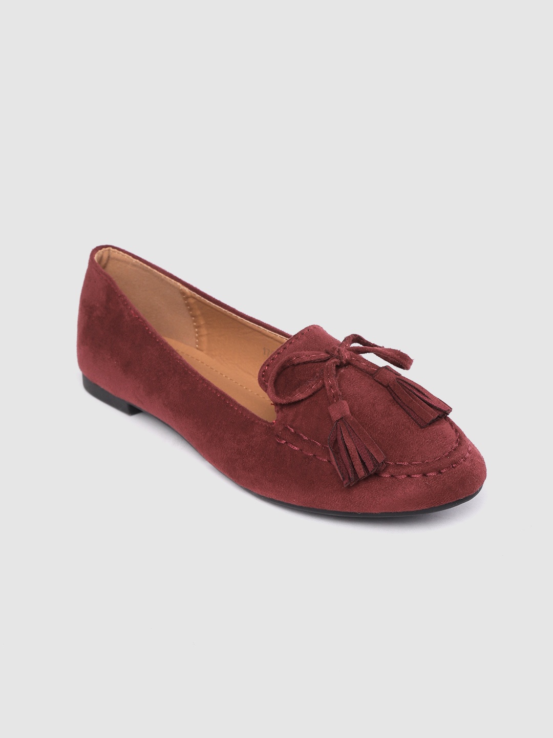 

Lavie Women Burgundy Solid Tasselled Loafers