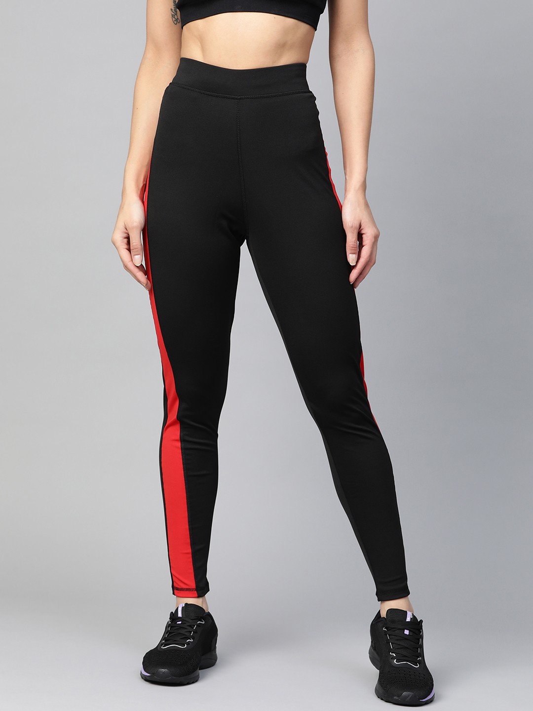 

M7 by Metronaut Women Black High-Rise Solid Training Tights