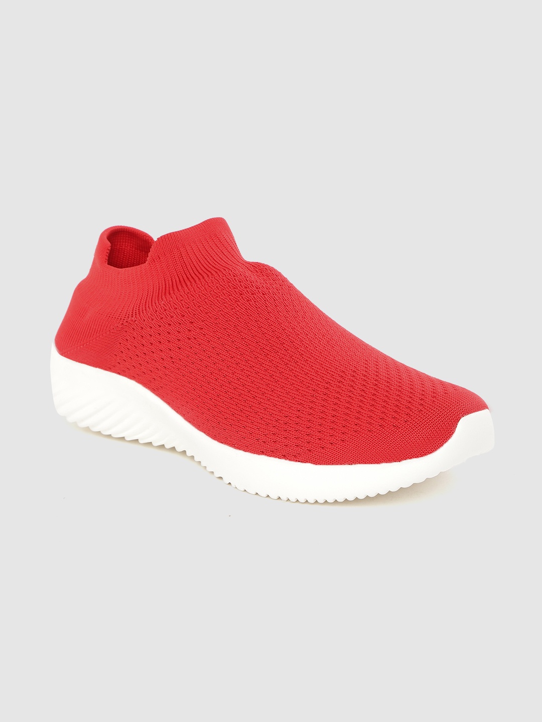 

The Roadster Lifestyle Co Men Red Woven Design Slip-On Sneakers