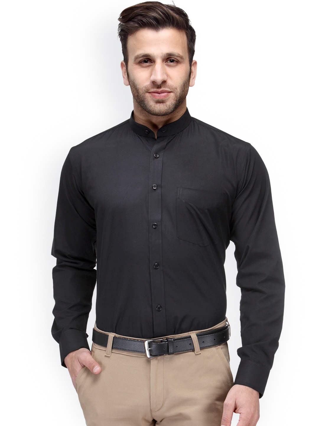 

Hancock Black Slim Fit Formal Shirt