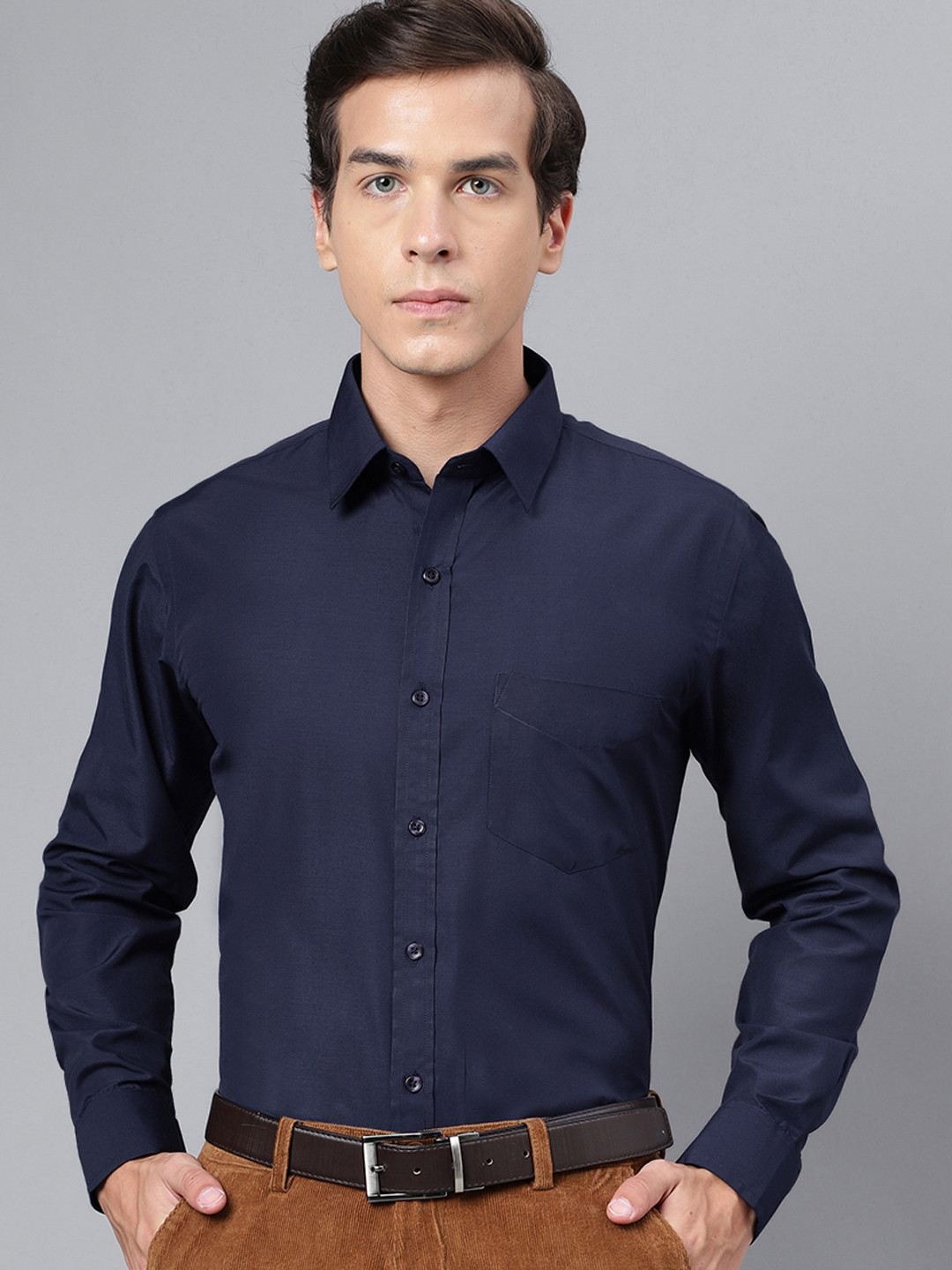 

Hancock Navy Slim Fit Formal Shirt, Navy blue