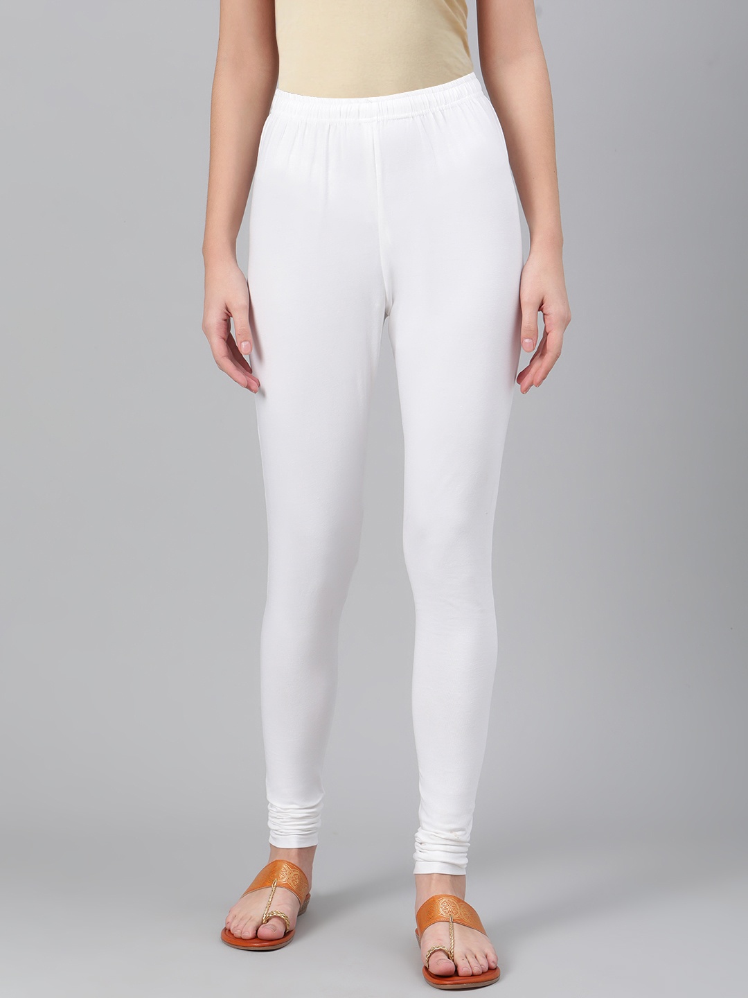 

Biba Women White Pure Cotton Solid Churidar-Length Leggings