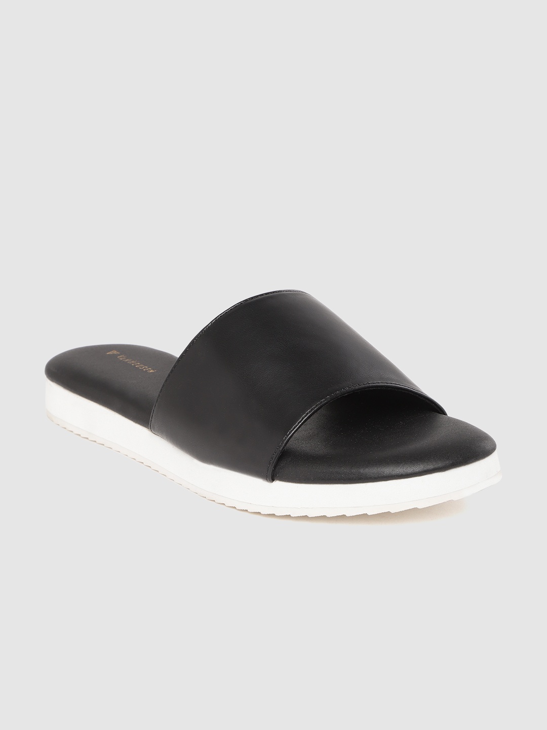 

Van Heusen Women Black Solid Open Toe Flats