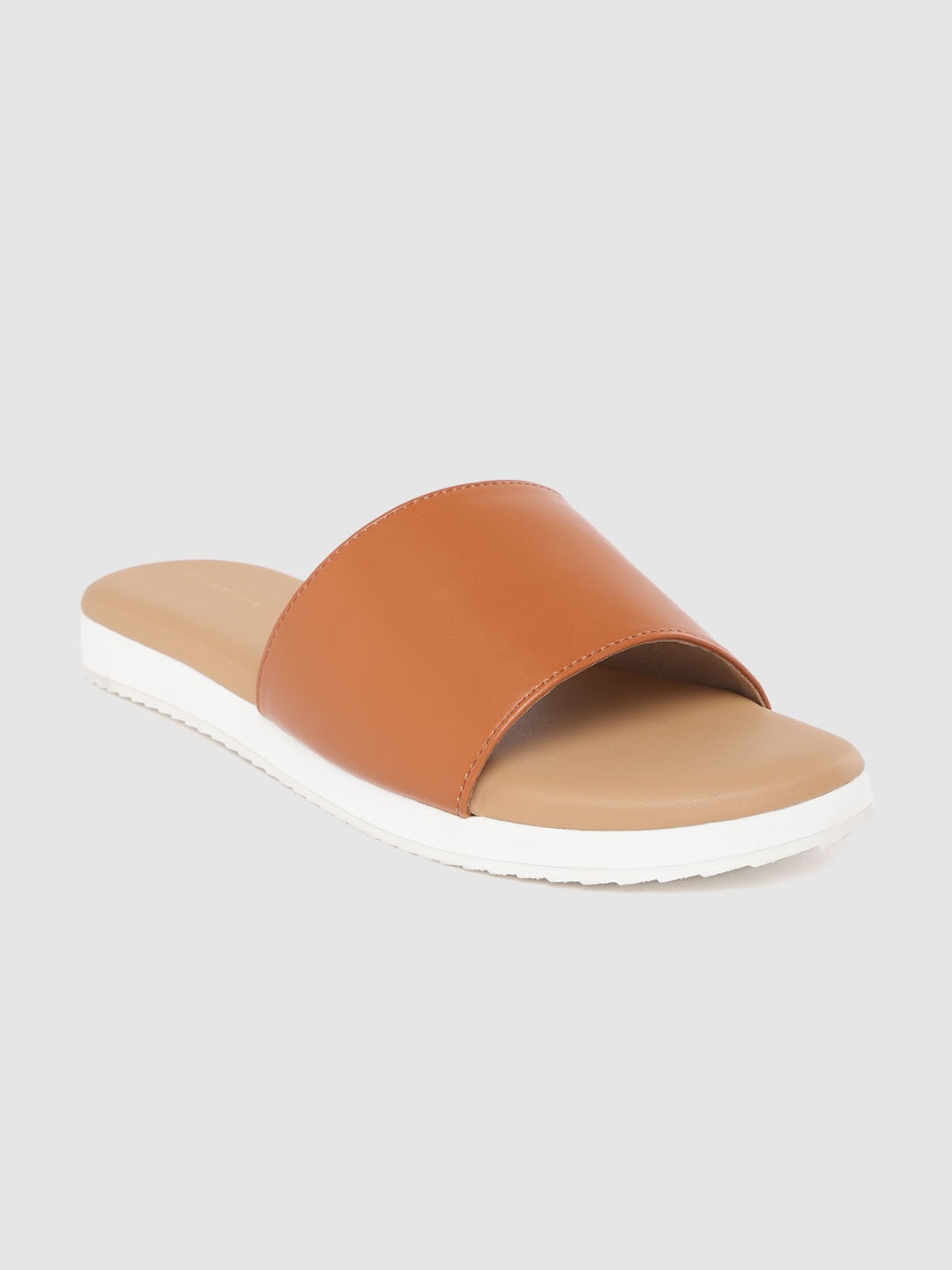 

Van Heusen Women Tan Brown Solid Open Toe Flats