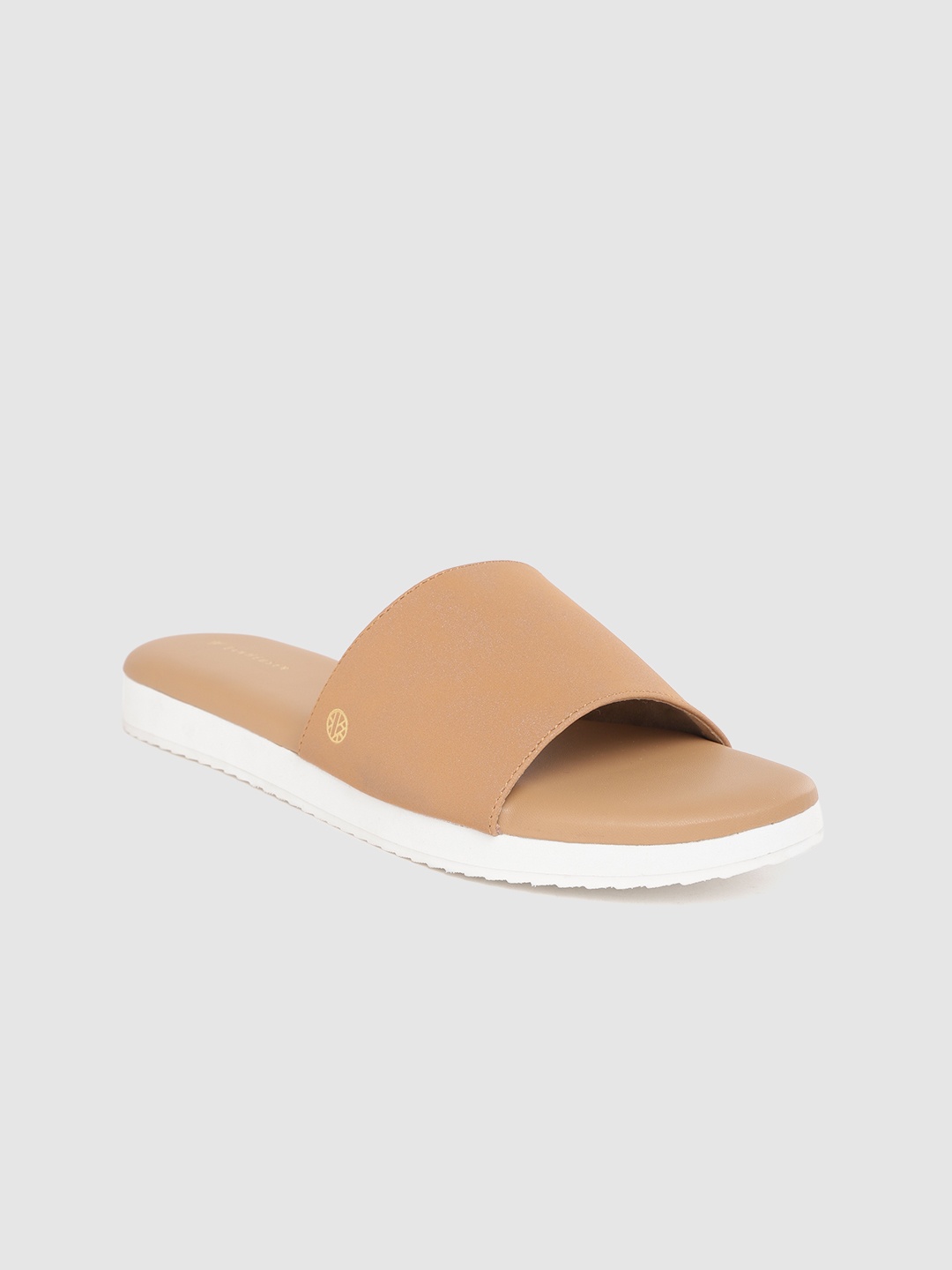 

Van Heusen Women Tan Brown Solid Open Toe Flats