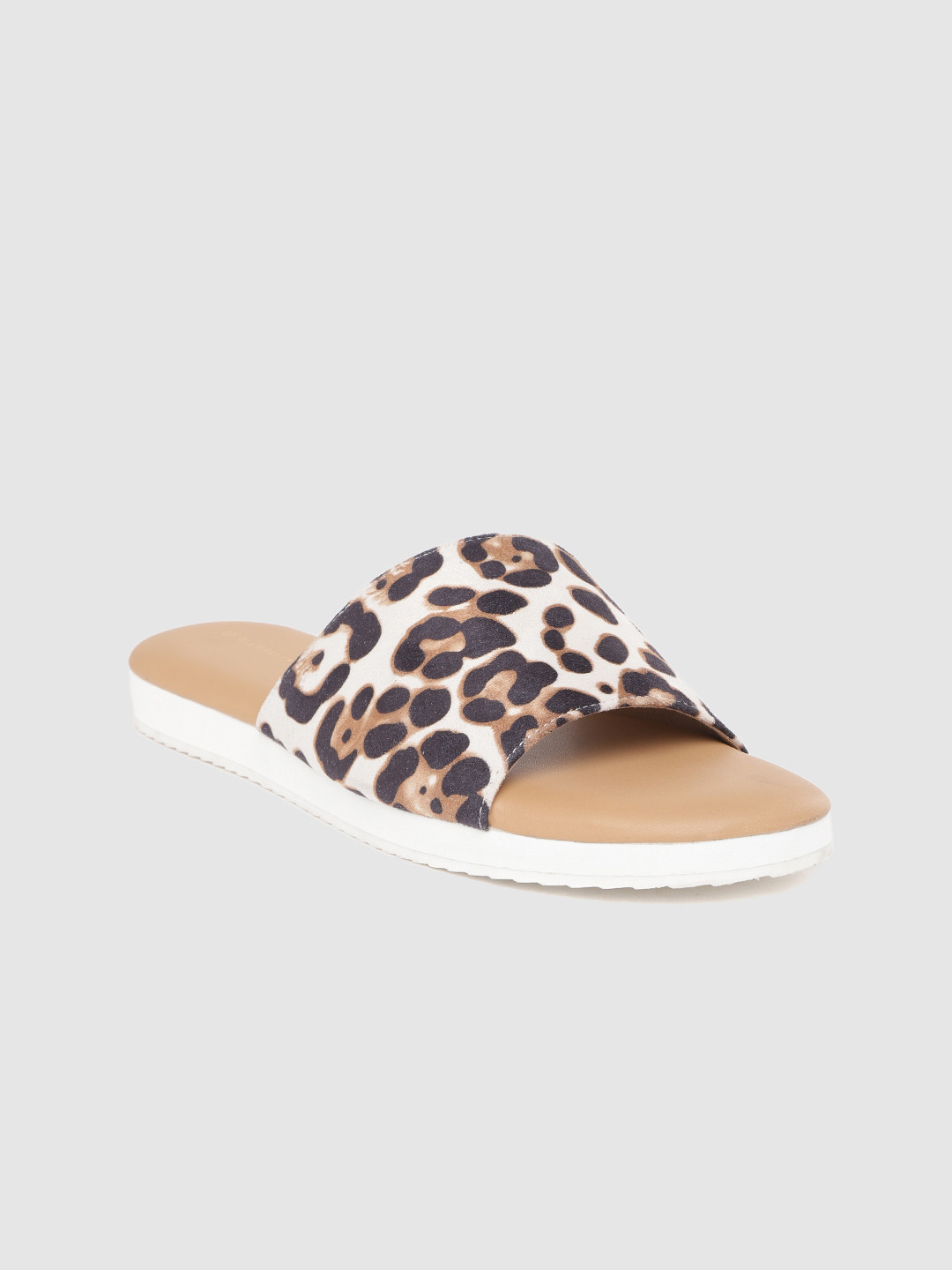 

Van Heusen Women Black & Brown Leopard Print Open Toe Flats