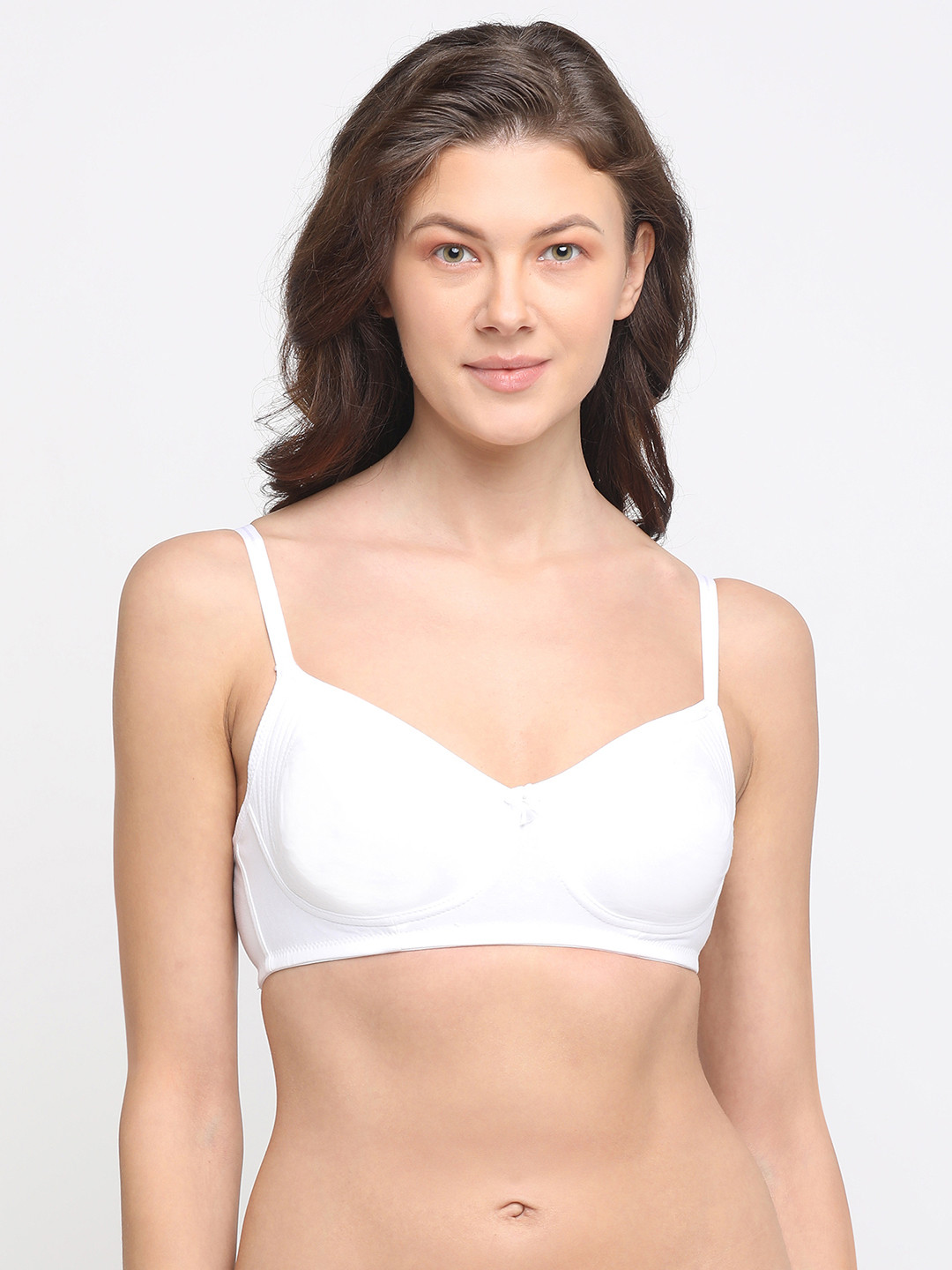 

DIXCY SCOTT Slimz White Solid Non-Wired Non-Padded Everyday Bra K1-PR8838BR