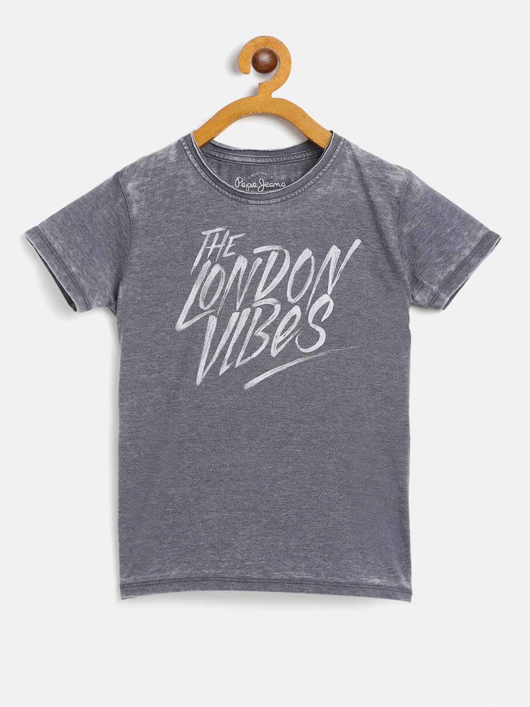 

Pepe Jeans Boys Charcoal Grey & Off White Printed T-shirt