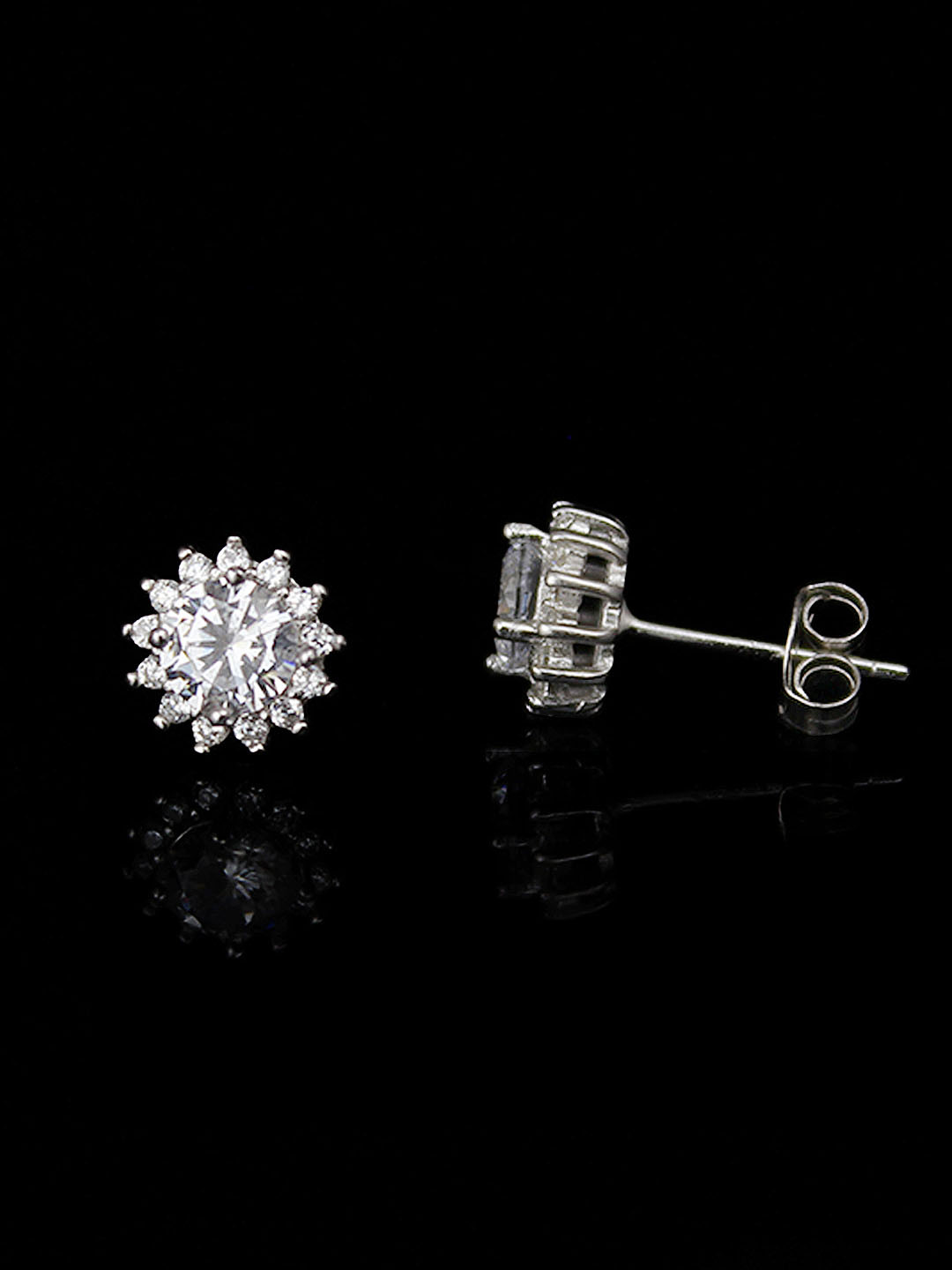 

GIVA 925 Sterling Silver Rhodium Plated Zircon Shining Flower Earring