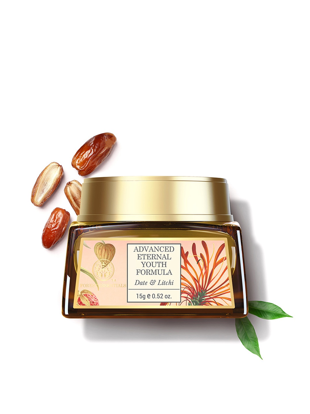 

Forest Essentials Travel Size Advanced Eternal Youth Formula Date & Litch Night Cream- 15g, Orange