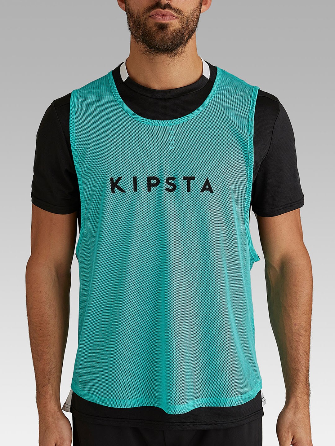 

Kipsta By Decathlon Unisex Turquoise Blue Printed Round Neck T-shirt