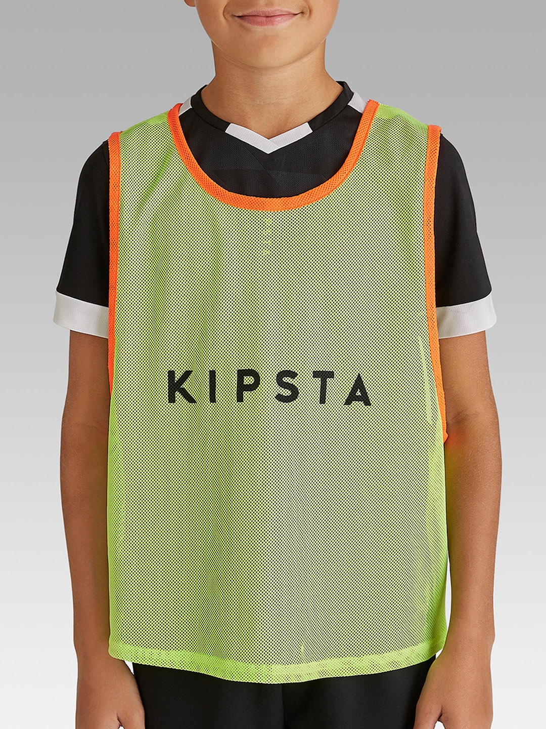 

Kipsta By Decathlon Unisex Kids Lime Green Printed Round Neck T-shirt