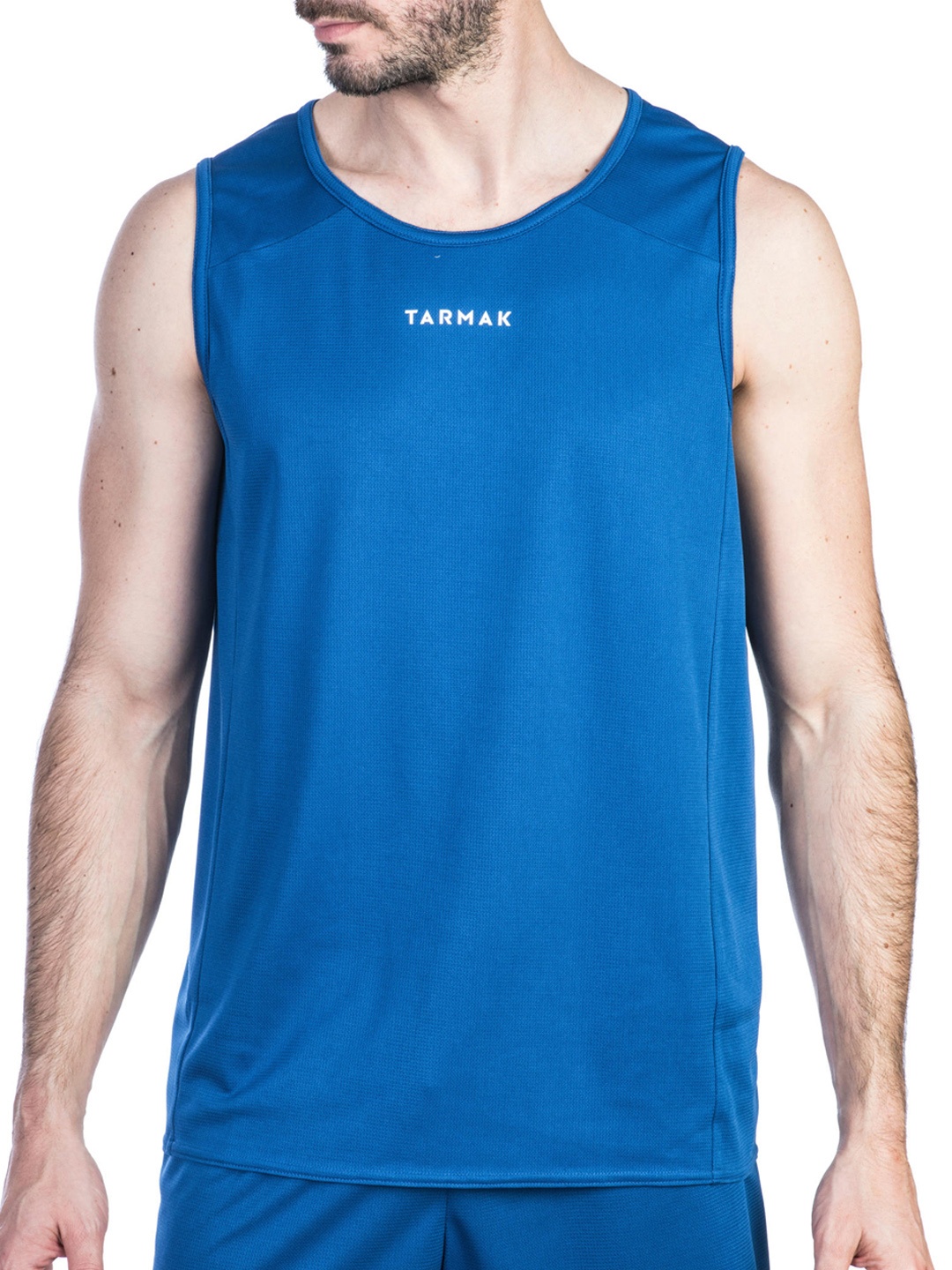 

TARMAK By Decathlon Unisex Navy Blue Solid Tank Top Basketball Jersey