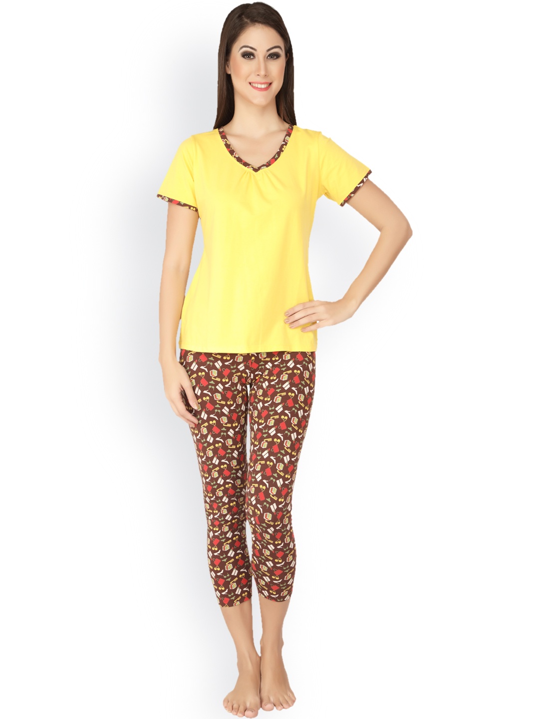 

Soie Yellow & Brown Lounge Set NT-28ACCESSORIES-2M