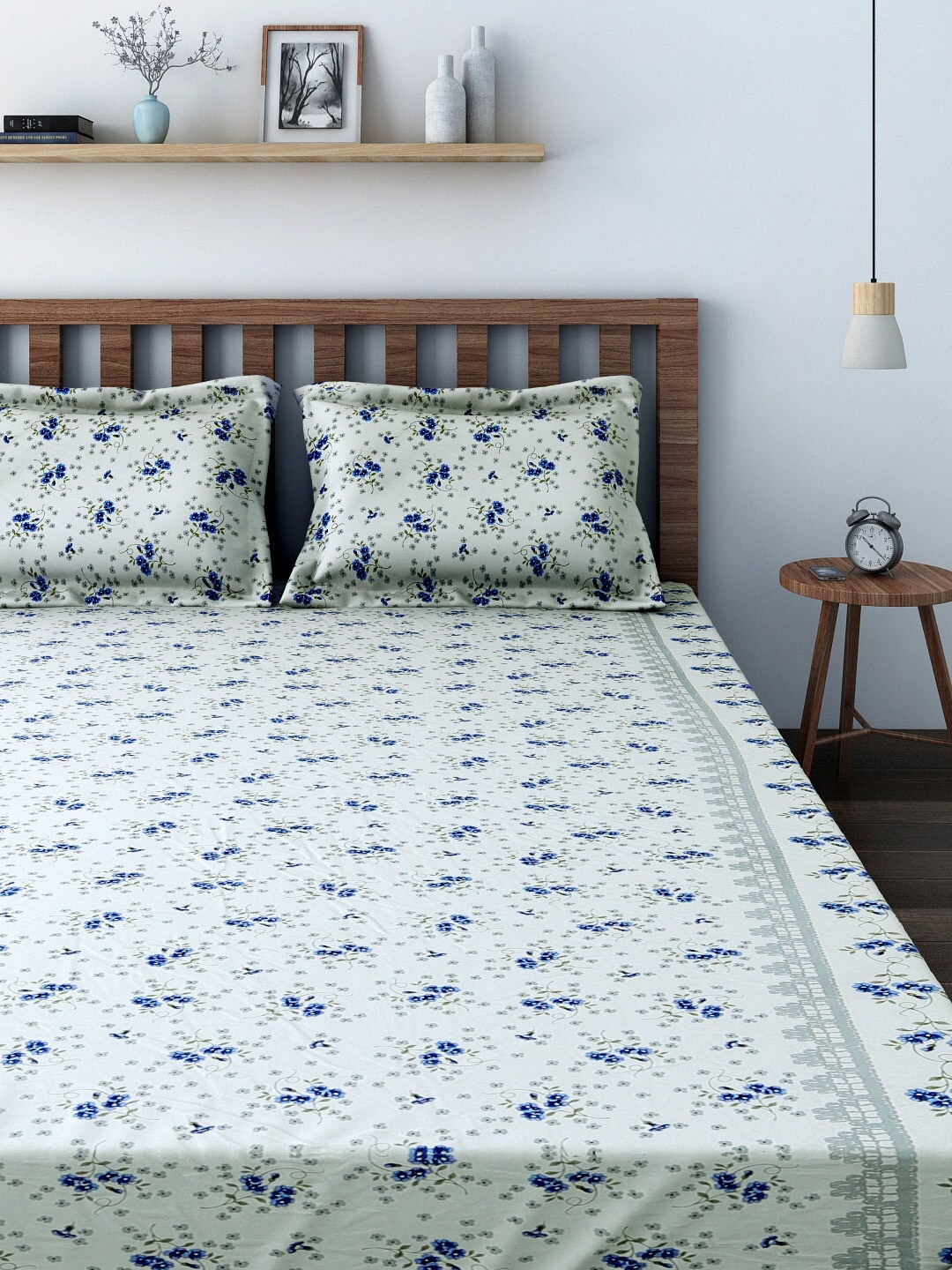 

SWAYAM Off-White 180 TC Cotton Double Bedsheet with 2 Pillow Covers