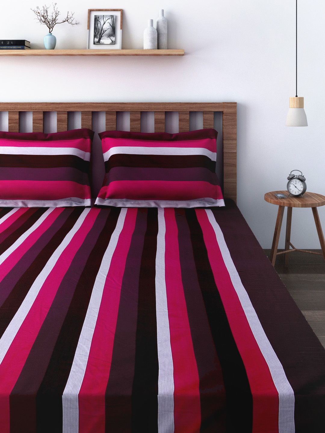 

SWAYAM Multicoloured 180 TC Cotton Double Bedsheet with 2 Pillow Covers, Multi