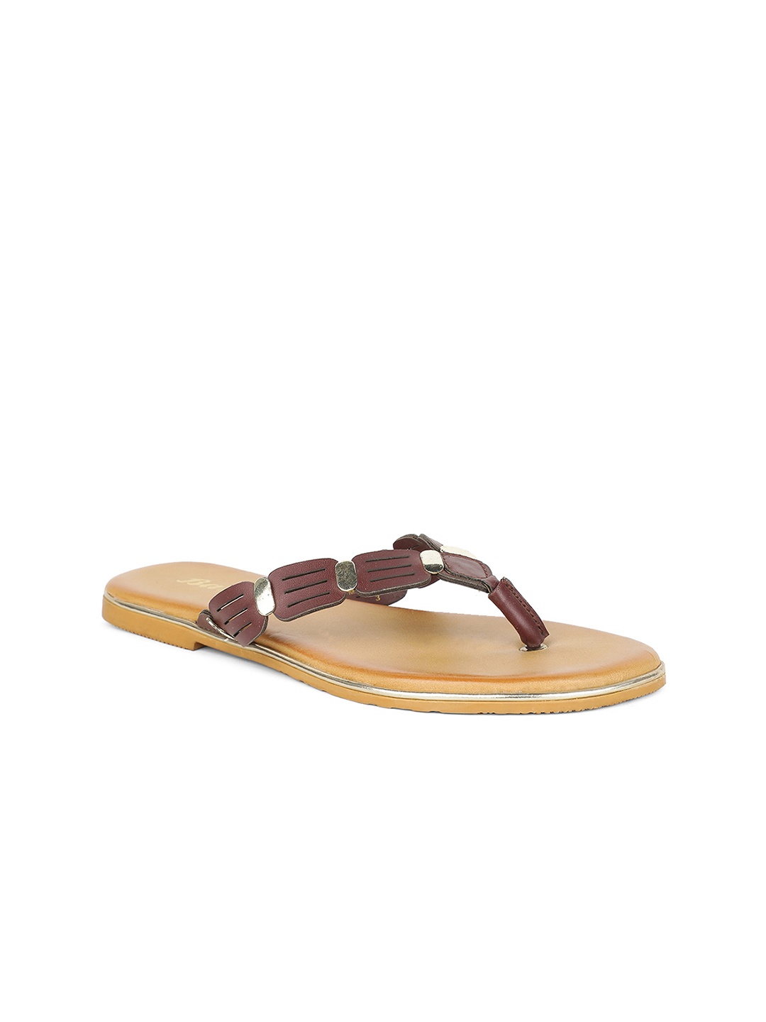 

Bata Women Brown Solid PU Open Toe Flats