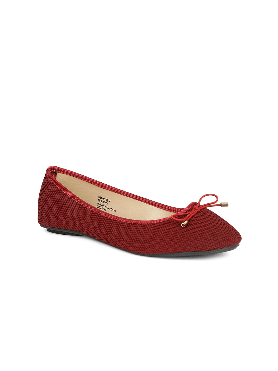 

Bata Women Red Solid Ballerinas