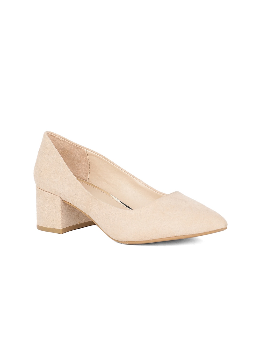 

Bata Women Beige Solid Pumps