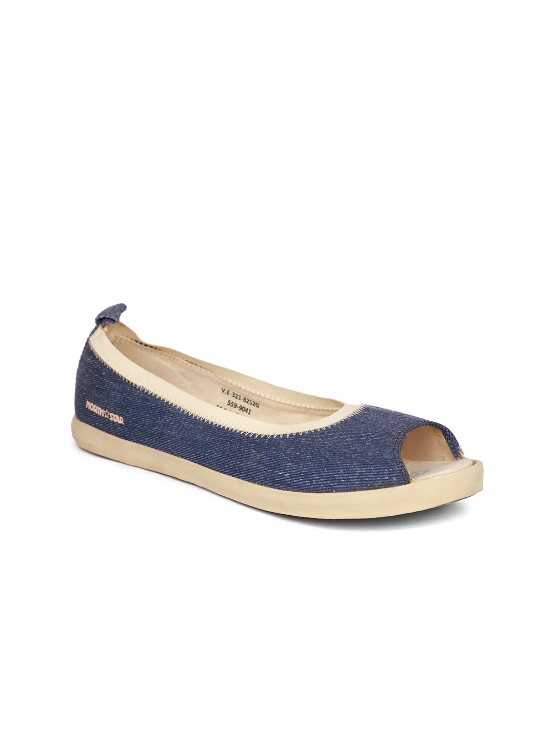 

Bata Women Blue Solid Fabric Ballerinas