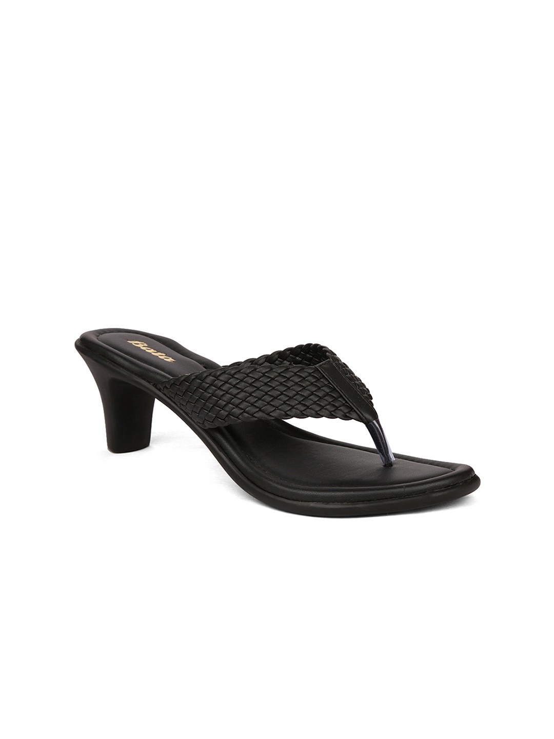 

Bata Women Black Textured Block Heels
