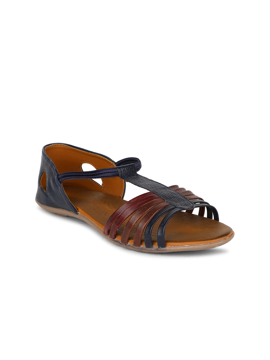 

Bata Women Blue Solid PU Open Toe Flats