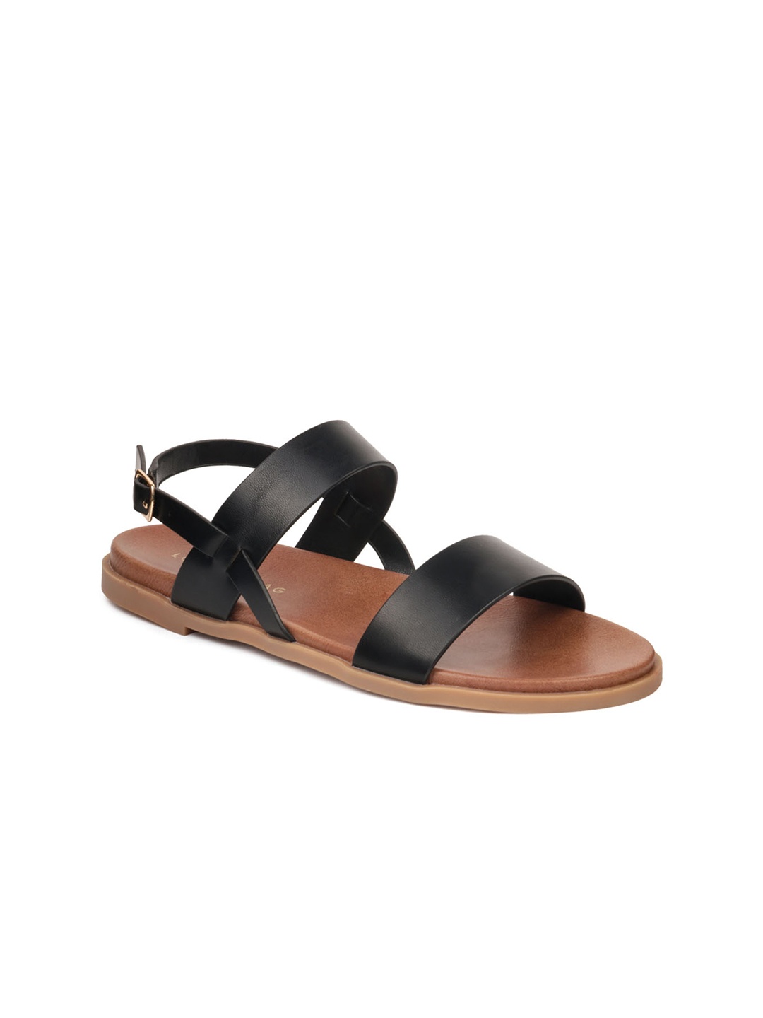 

London Rag Women Black Solid Open Toe Flats