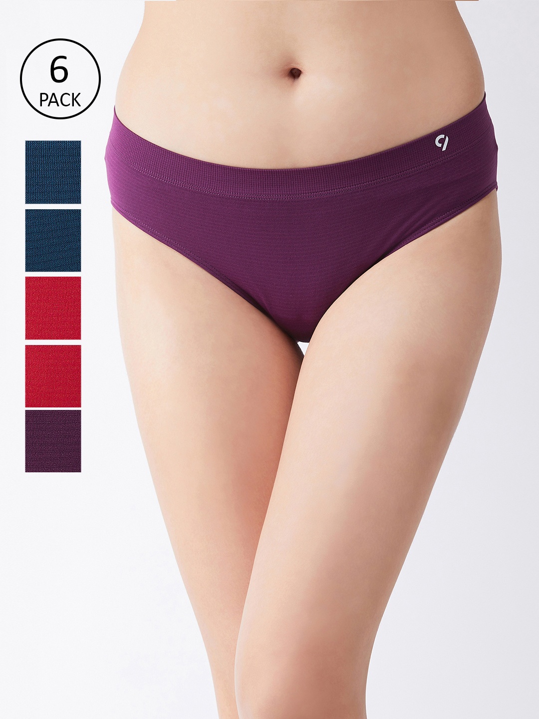 

C9 AIRWEAR Seamless Women Pack of 6 Solid Assorted Hipster Briefs
