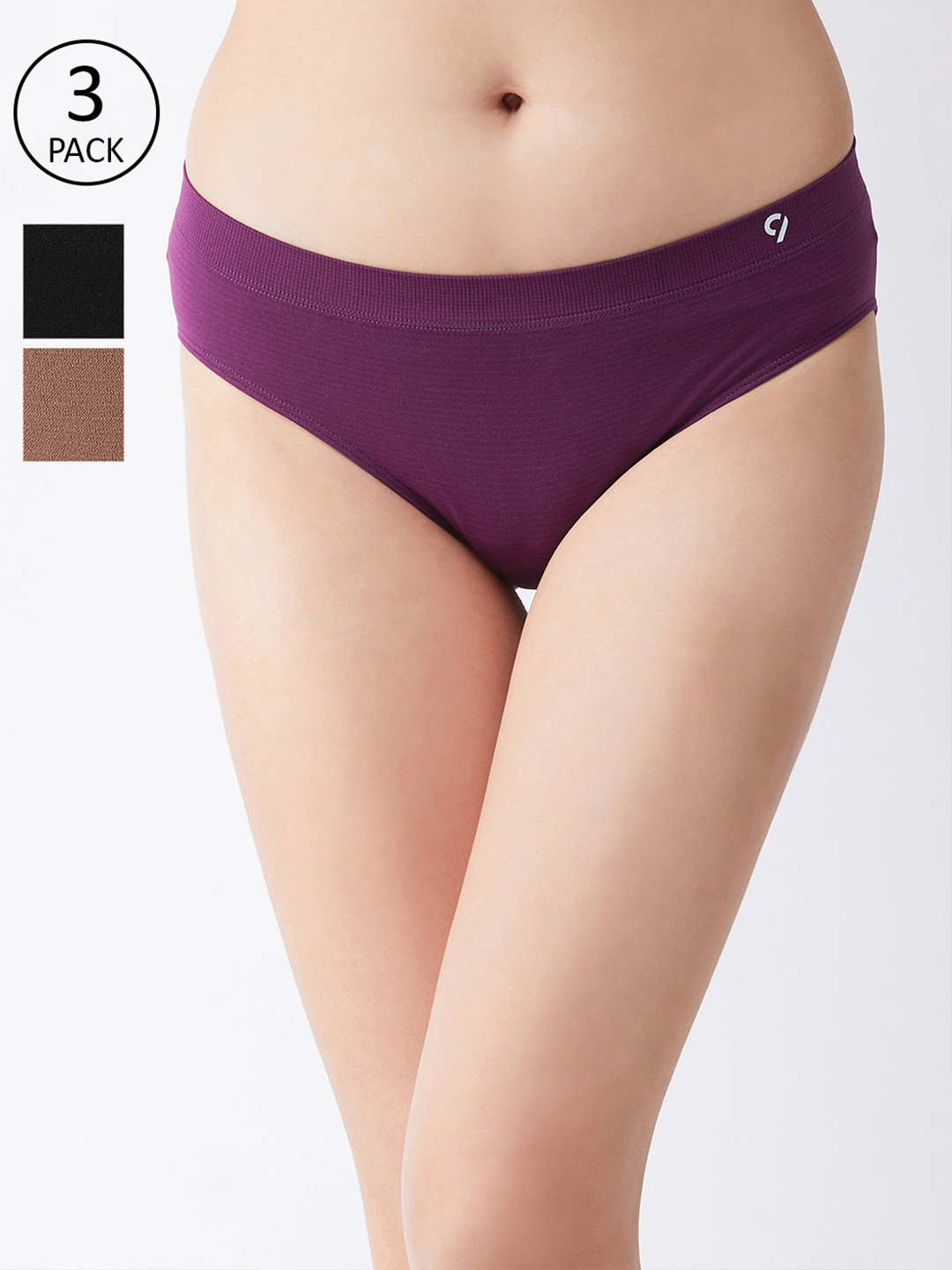 

C9 AIRWEAR Women Pack of 3 Hipster Seamless Briefs, Black