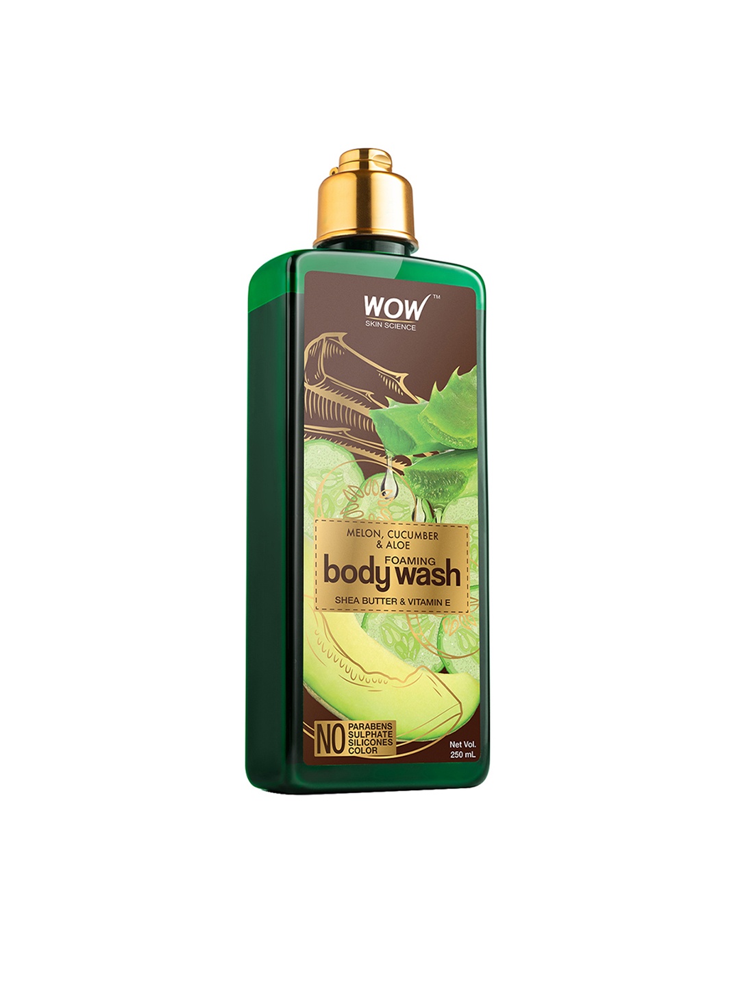 

WOW SKIN SCIENCE Melon Cucumber & Aloe Foaming Body Wash 250 ml, Green
