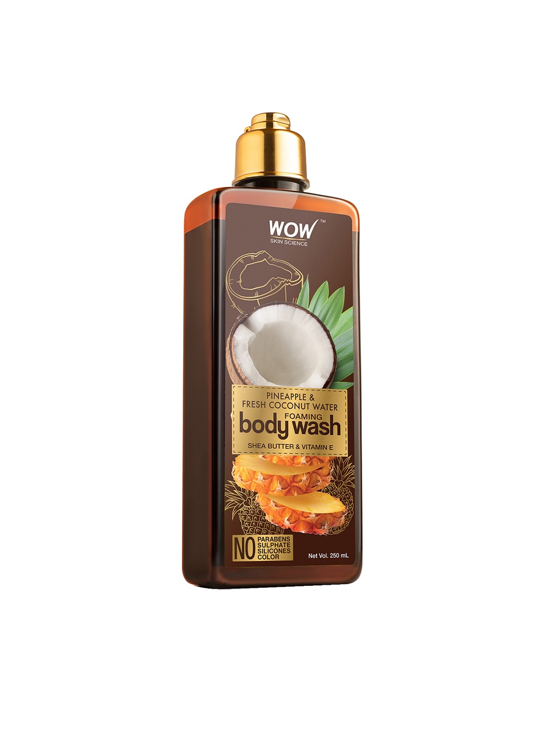 

WOW SKIN SCIENCE Pineapple & Fresh Coconut Water Foaming Body Wash 250 ml, Brown