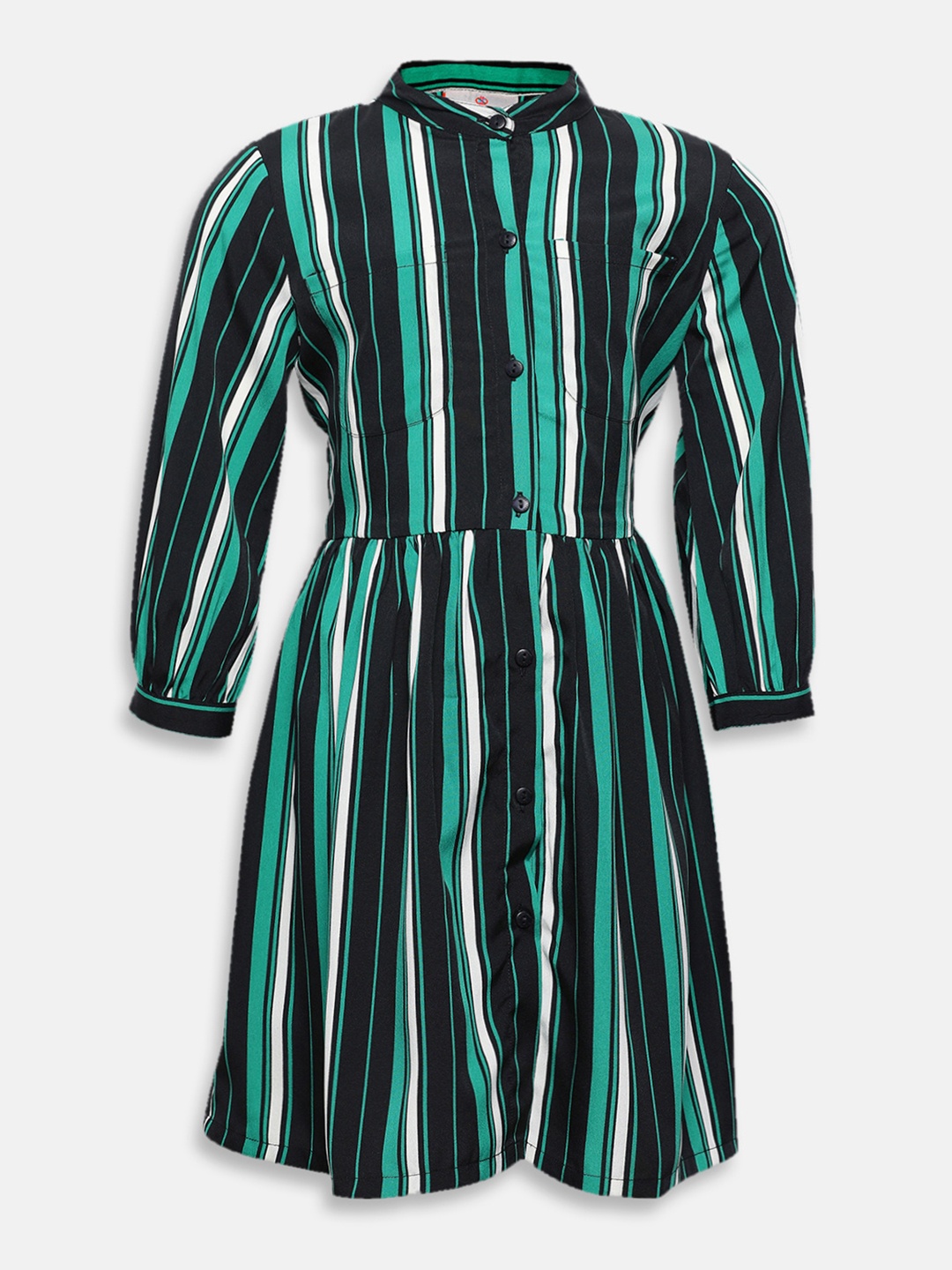

Oxolloxo Girls Black Striped Shirt Dress