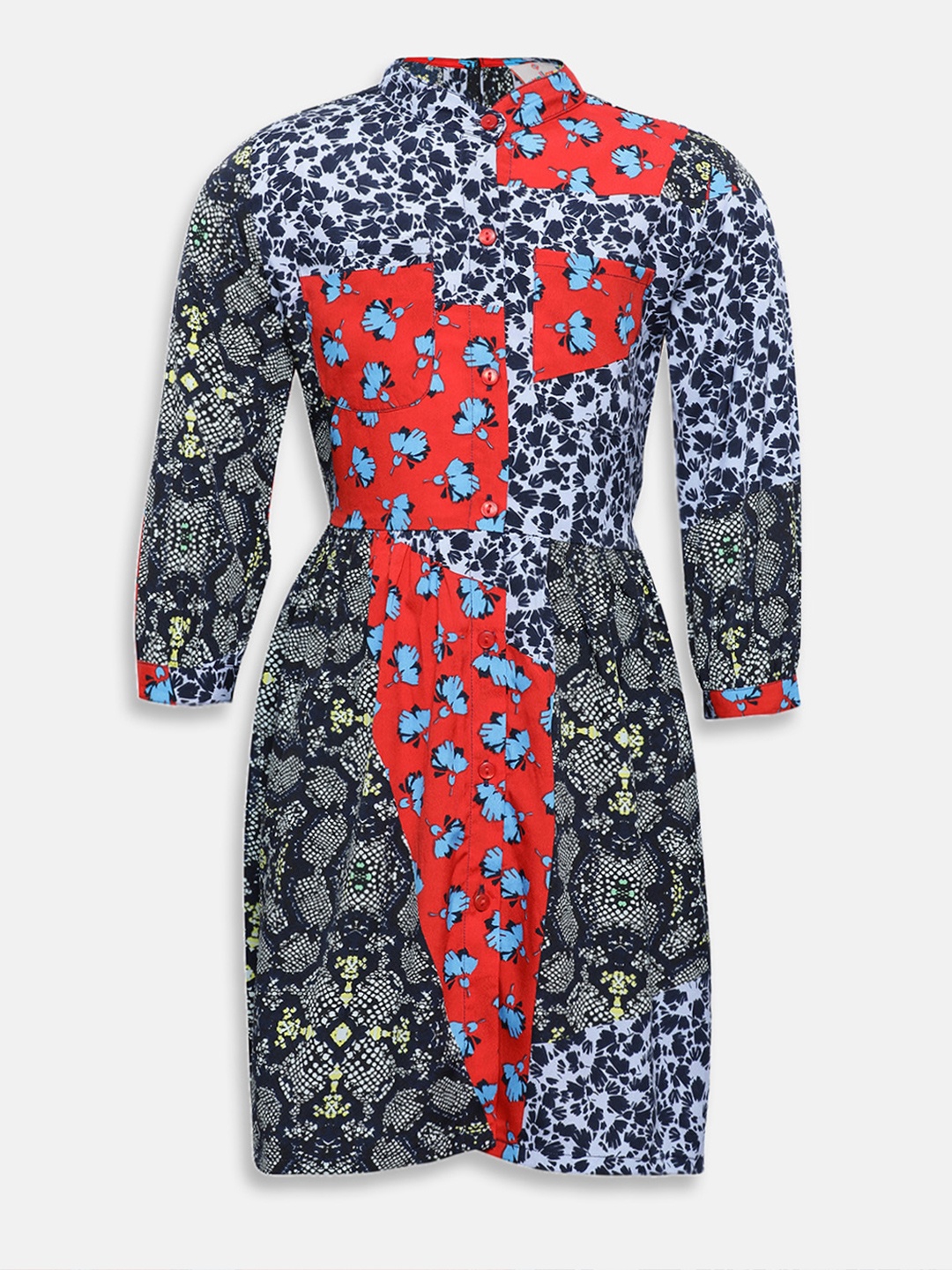 

Oxolloxo Girls Multicoloured Printed Sheath Dress, Multi