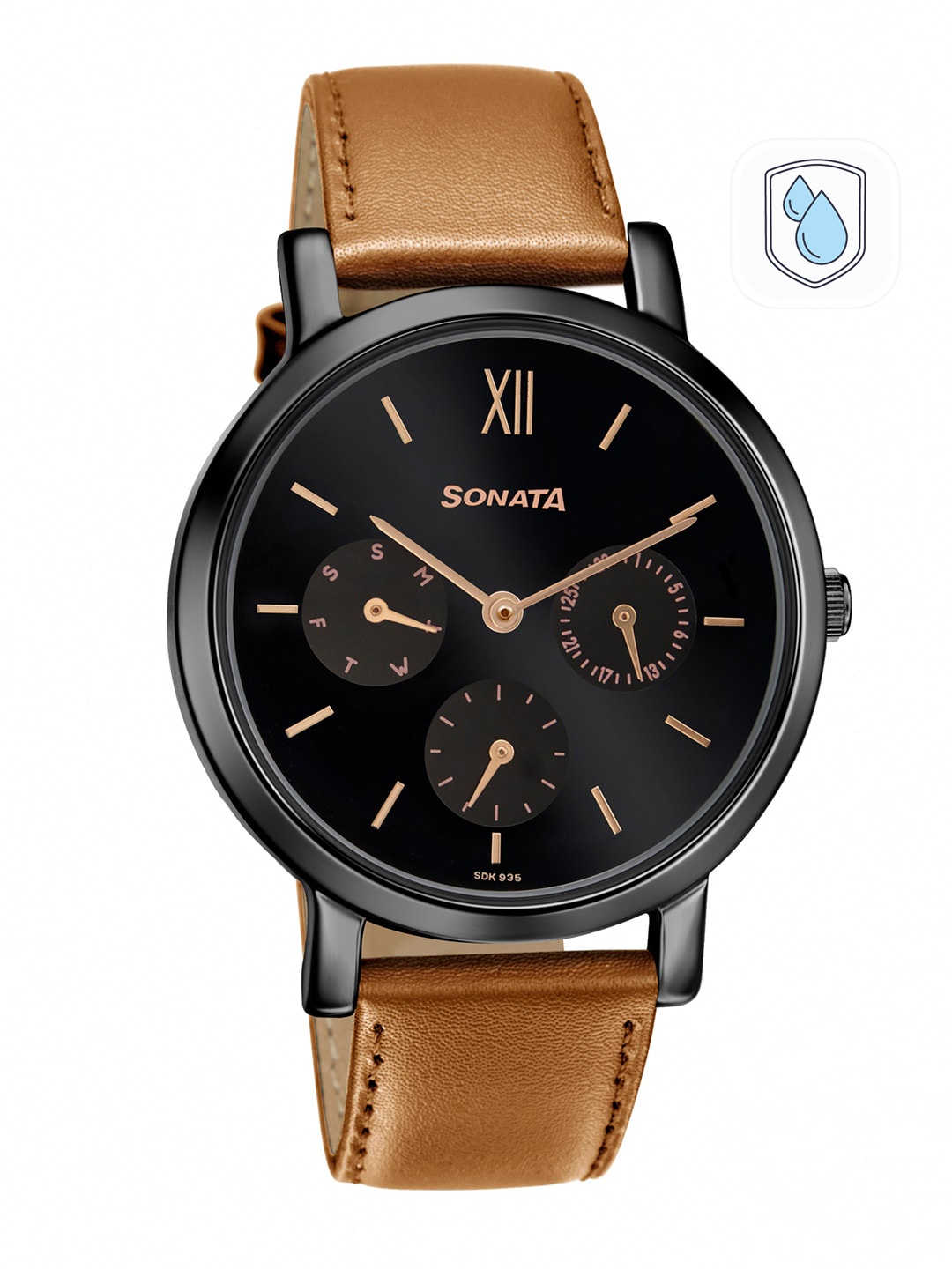 

Sonata Women Black Analogue Watch 8164NL03