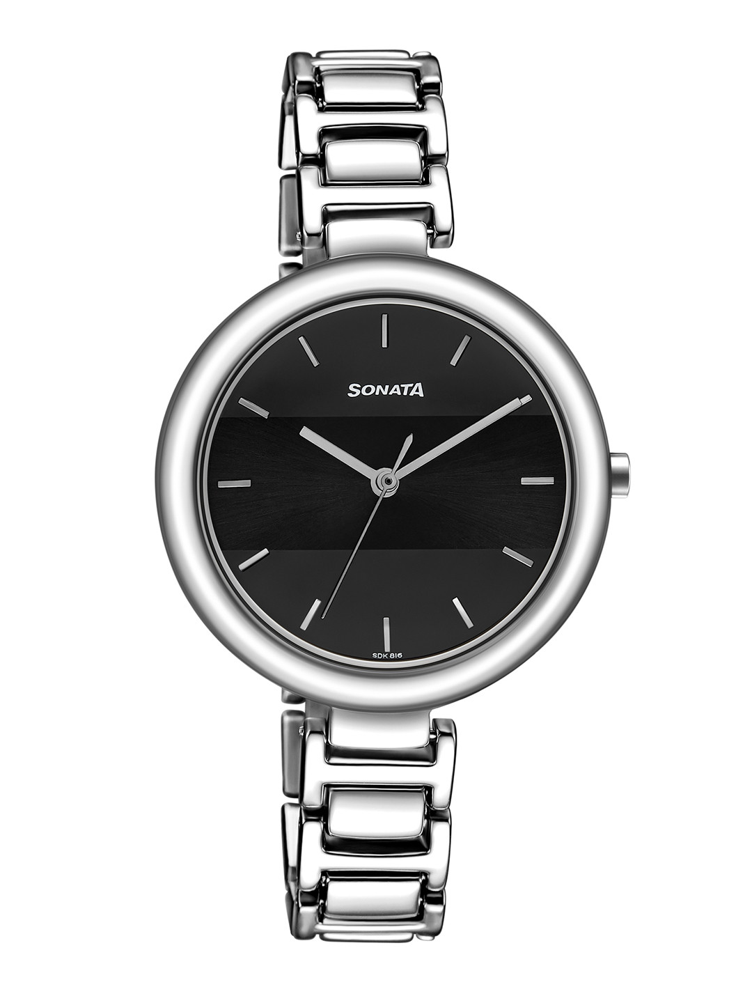 

Sonata Women Black Analogue Watch 8154SM04