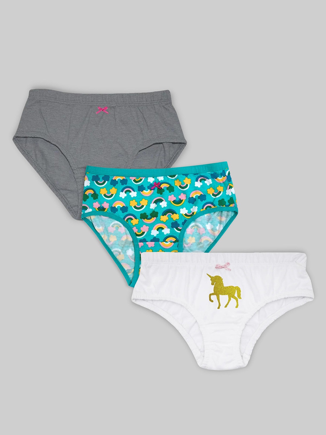 

DChica Girls Pack of 4 Multicoloured Solid Basic Briefs DCPNNV6389/4-5, Multi