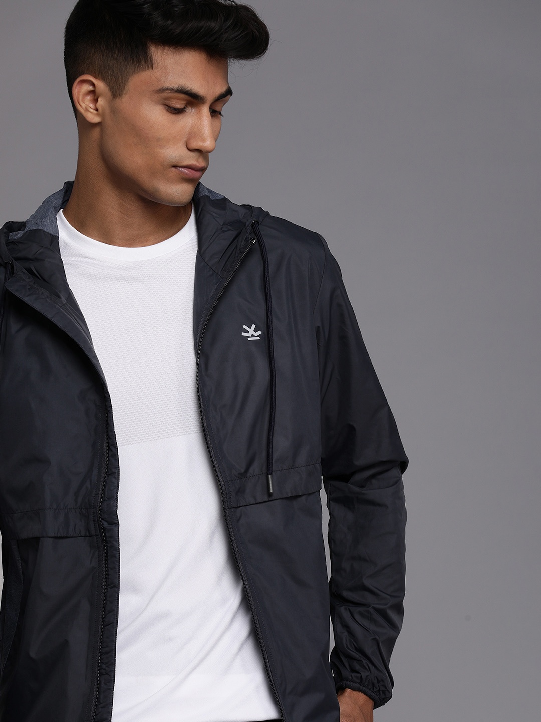 

WROGN ACTIVE Men Navy Blue Slim Fit Sporty Jacket