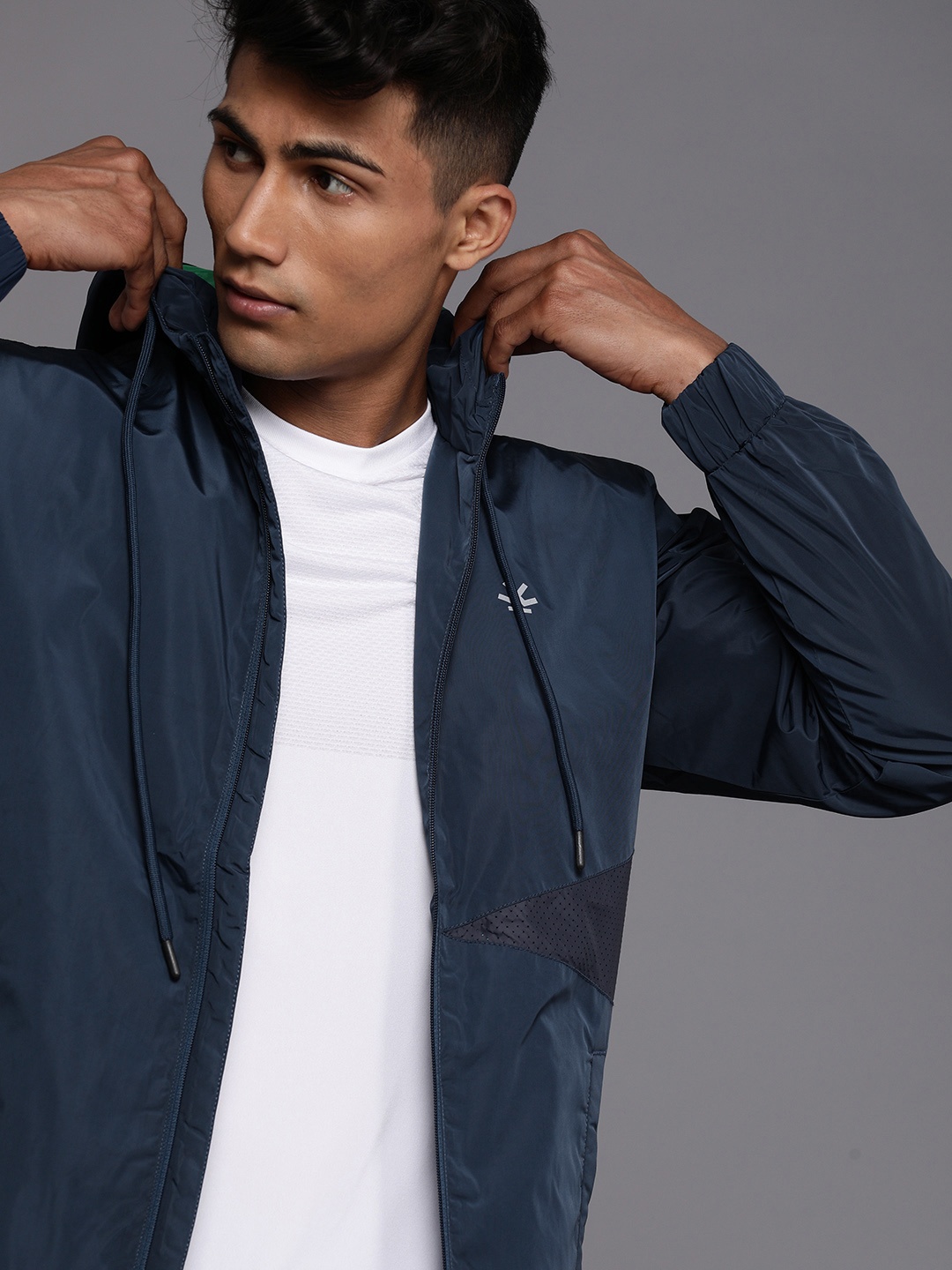 

WROGN ACTIVE Men Navy Blue Slim Fit Sporty Jacket