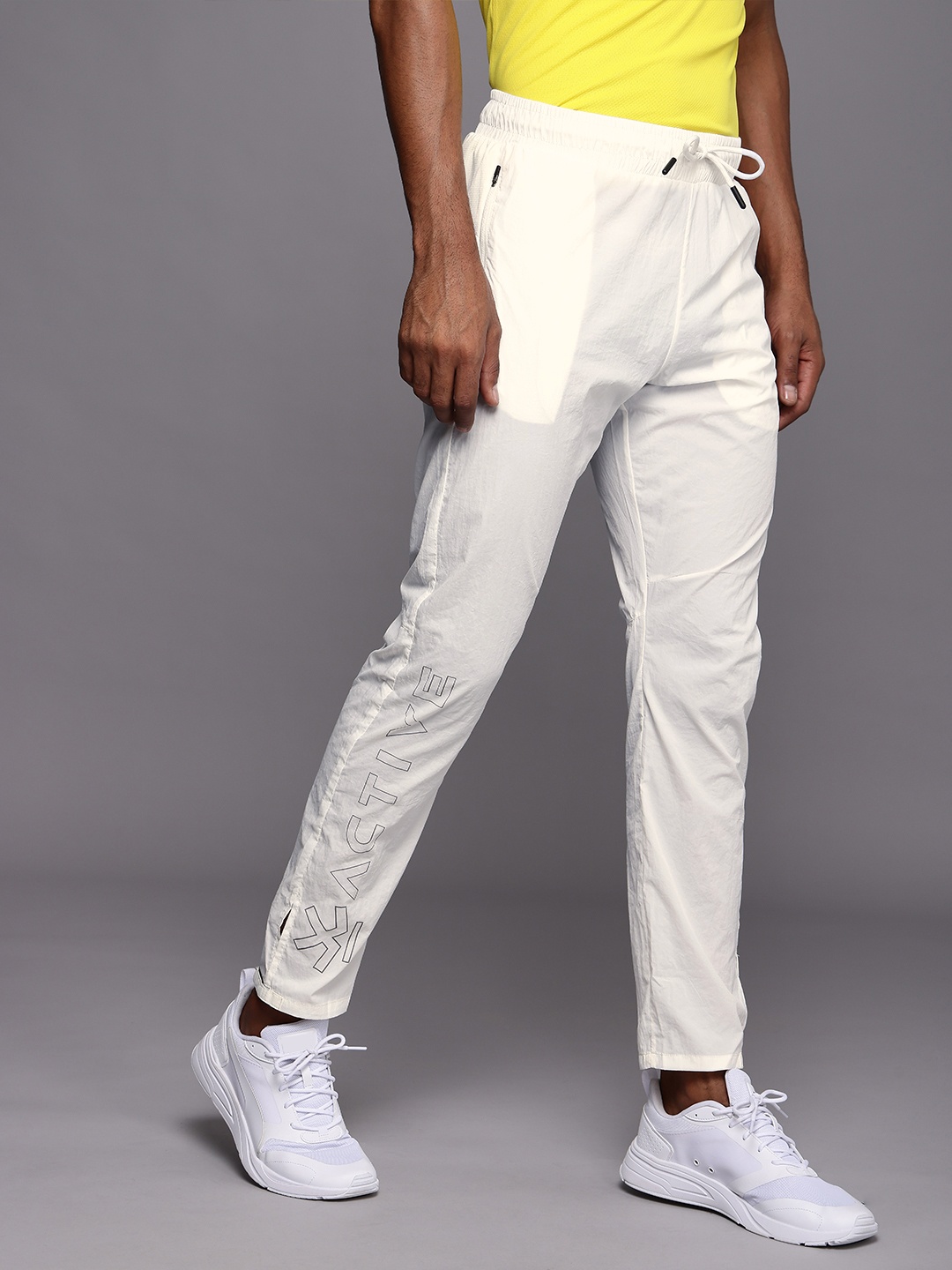 

WROGN ACTIVE Men White Brand Logo Printed Track Pants