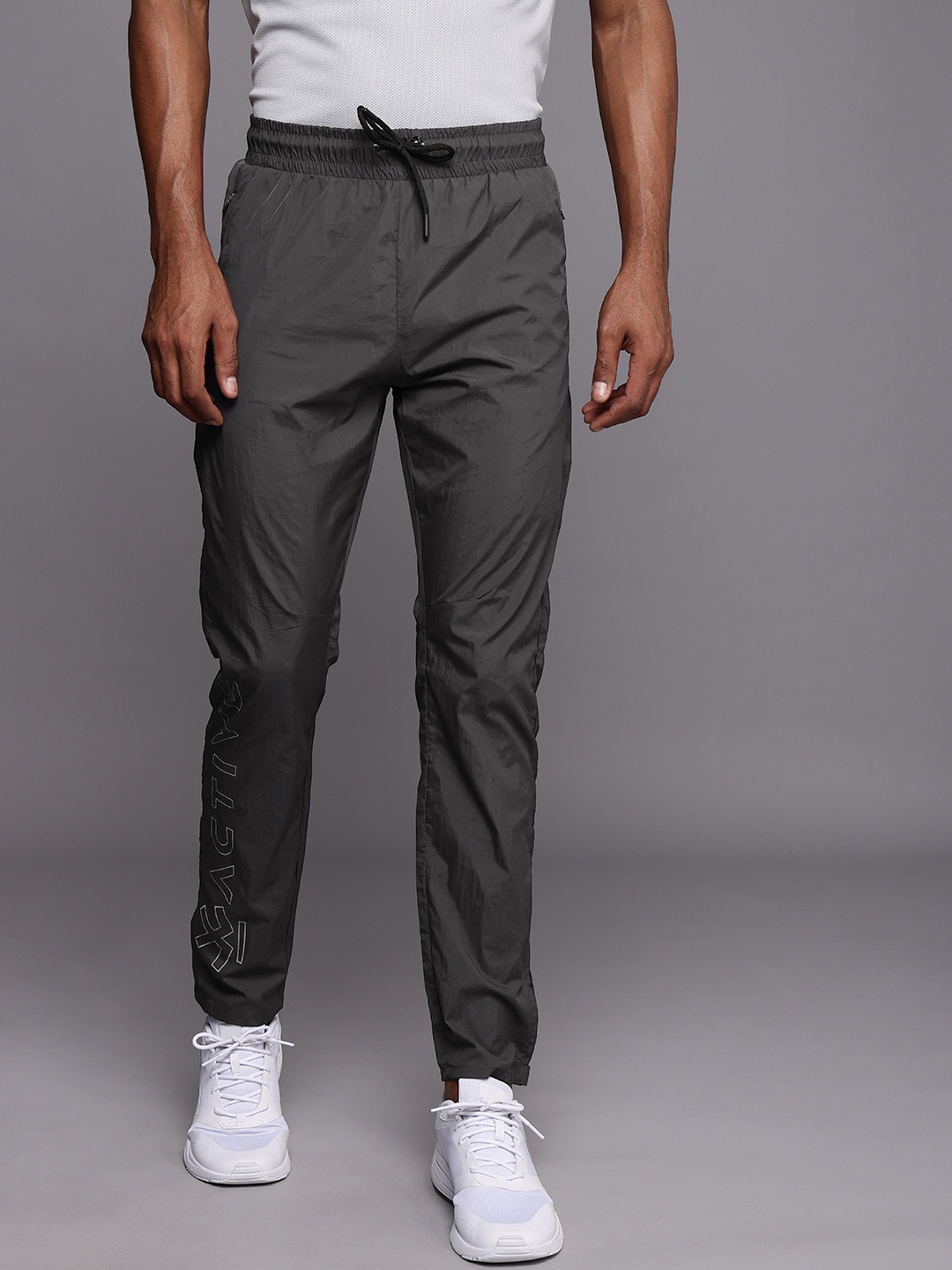 

WROGN ACTIVE Men Charcoal Grey Solid Track Pants
