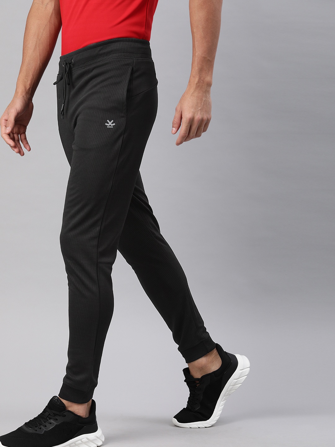 

WROGN ACTIVE Men Black Self Design Regular Fit Joggers